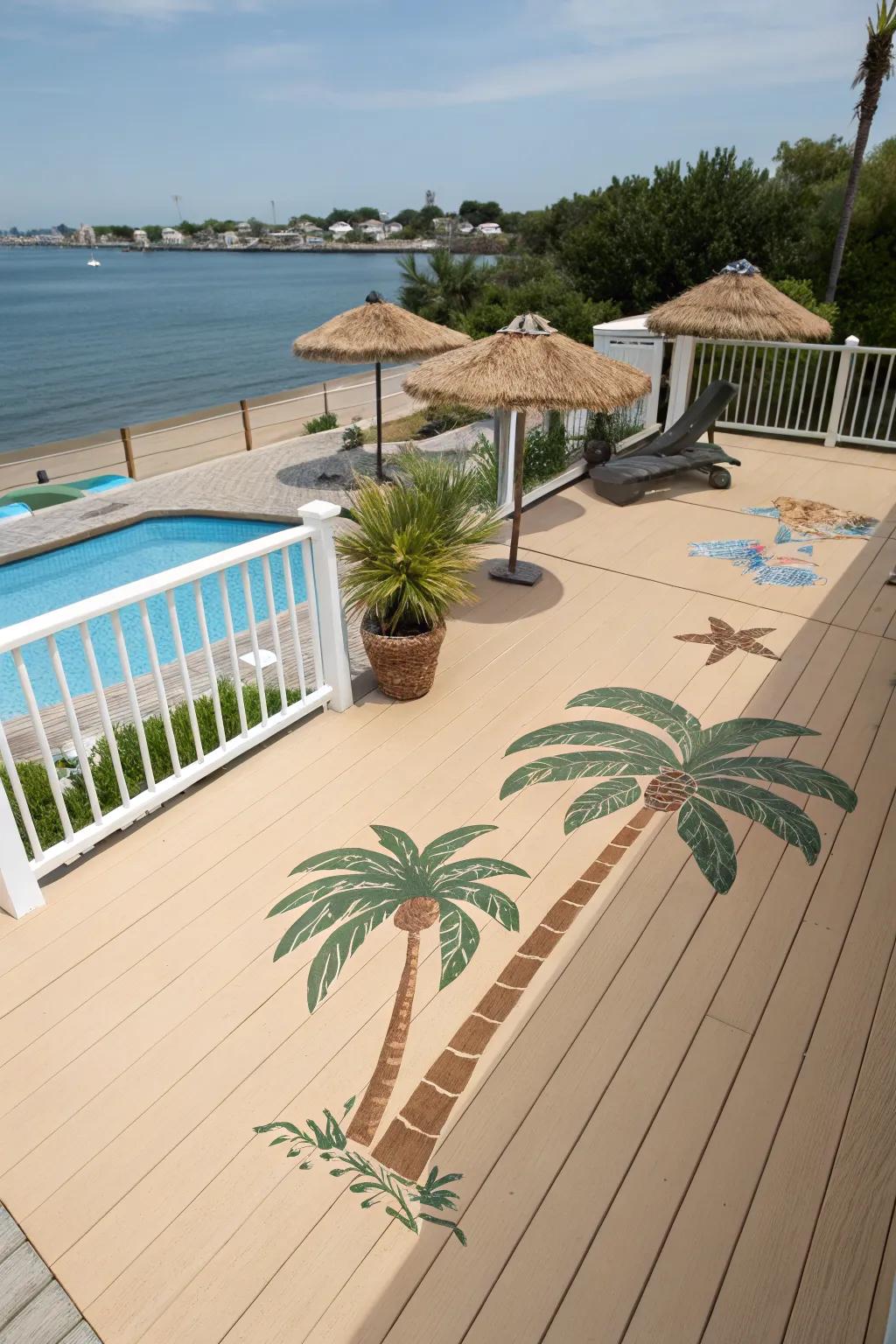 Sand shades bring the beach to your backyard pool.
