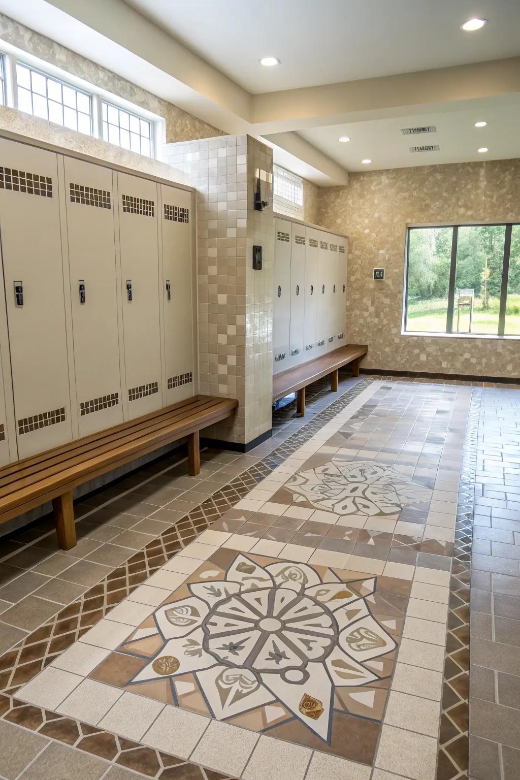 Durable flooring keeps your changing room both functional and fashionable.