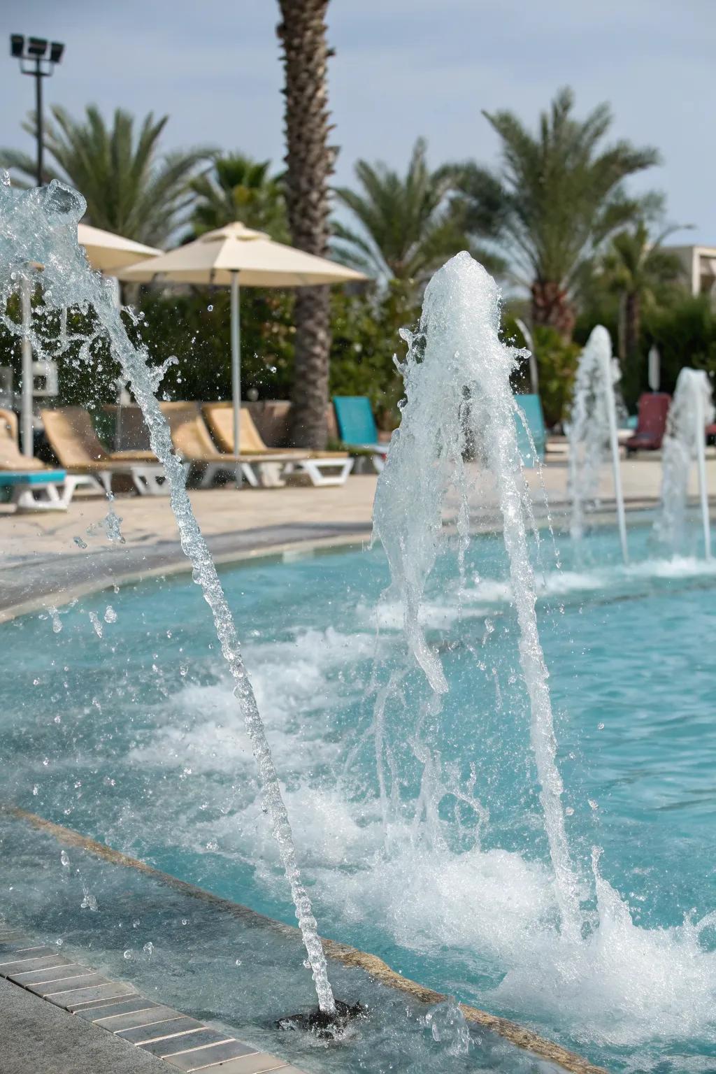 Add excitement with water features like jets and fountains.