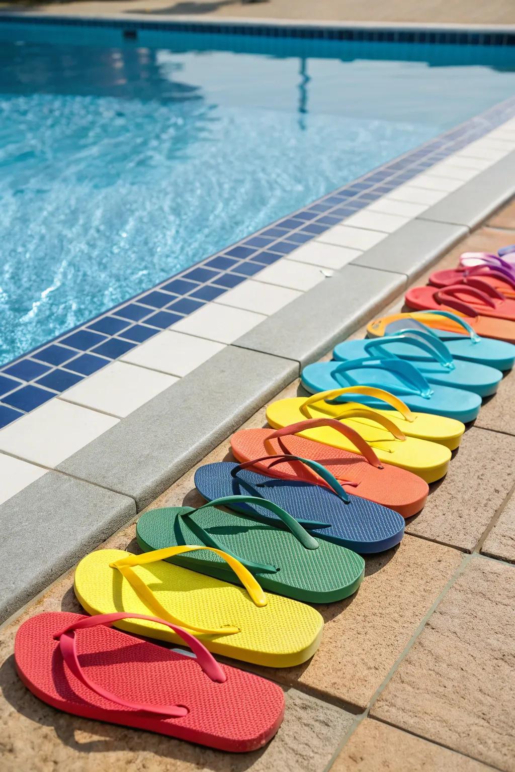 Keep your guests comfortable with bright and cheerful flip flops.