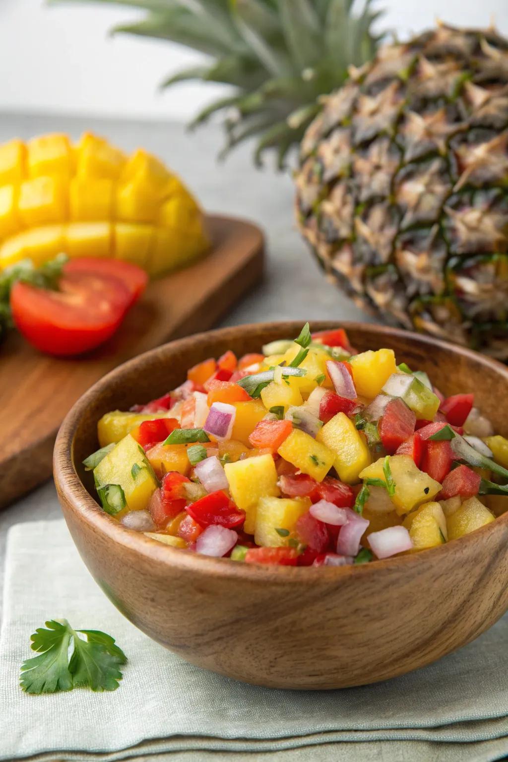 A punch of flavor with pineapple salsa.
