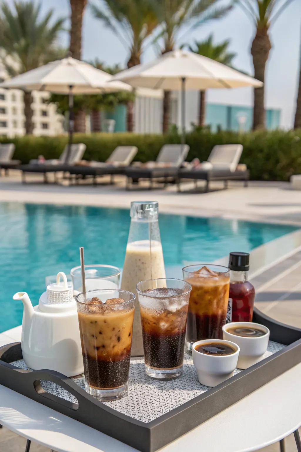 An iced coffee station keeps your brunch guests refreshed.