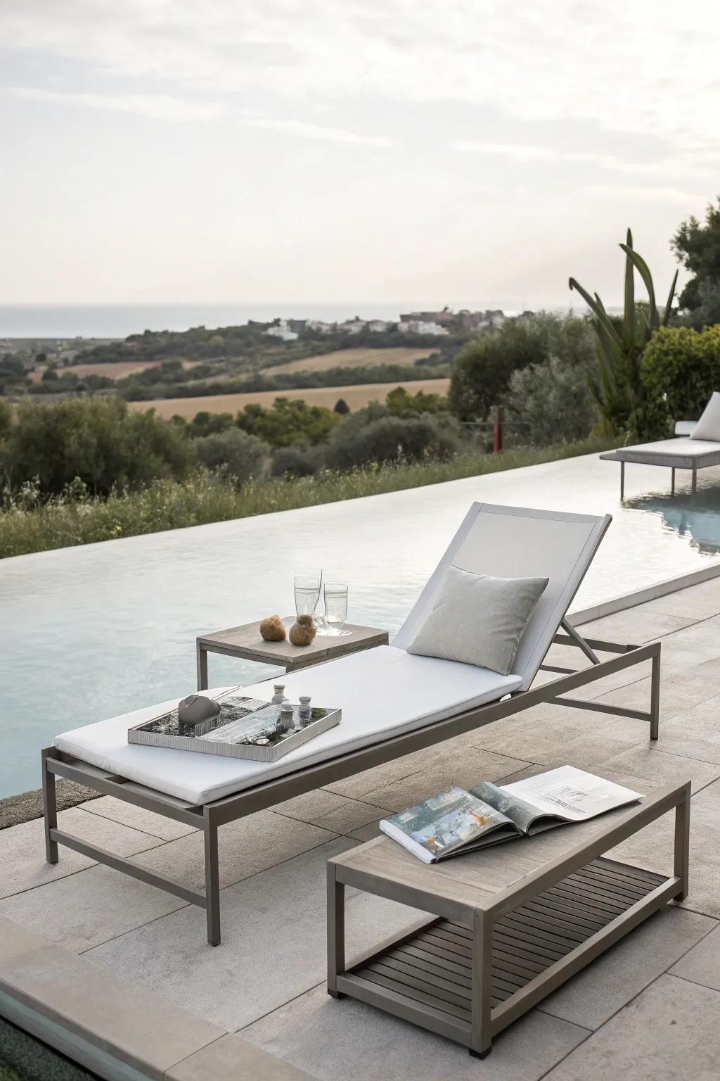 Minimalist designs keep your poolside chic and clutter-free.