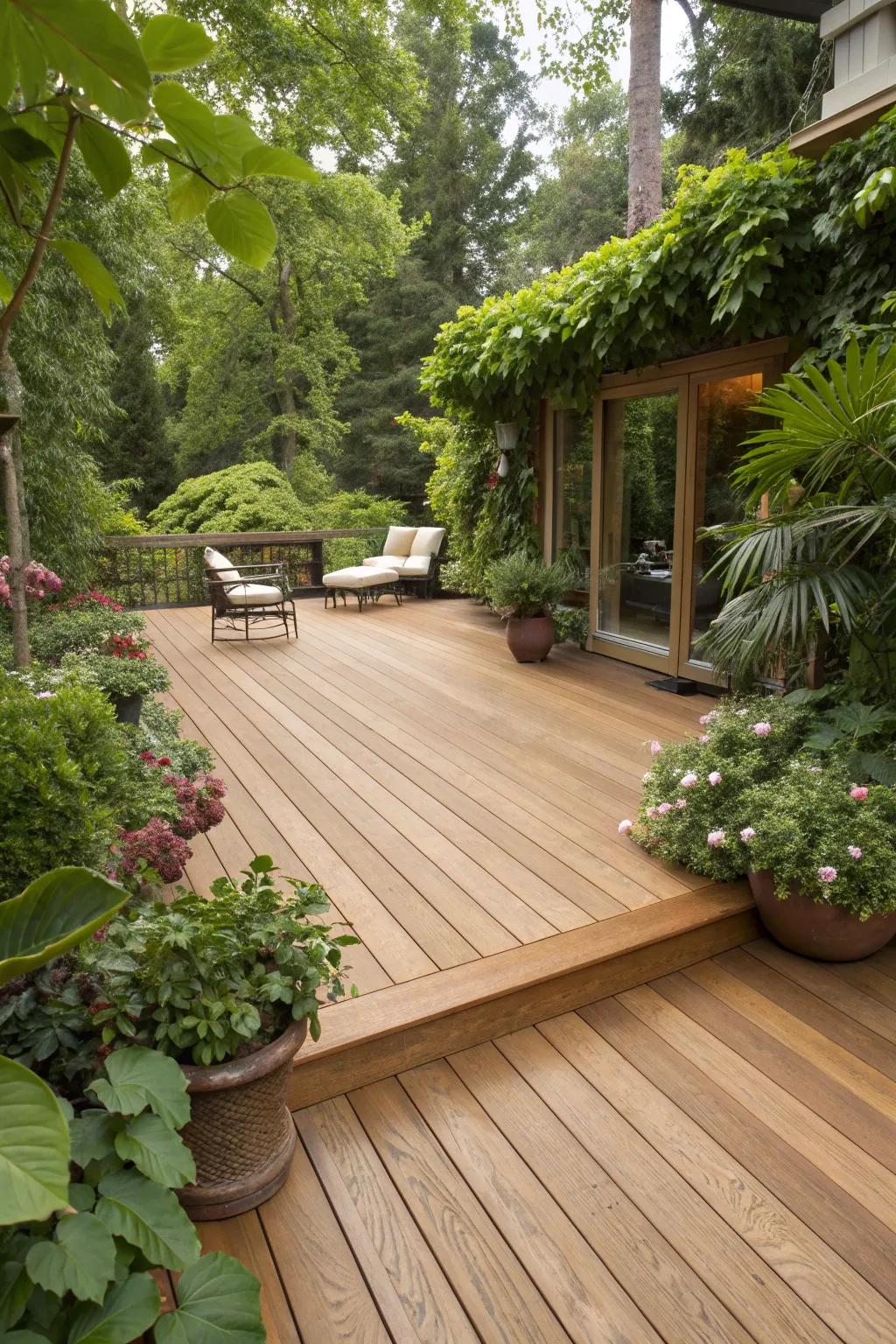 Light Walnut decks blend beautifully with nature.
