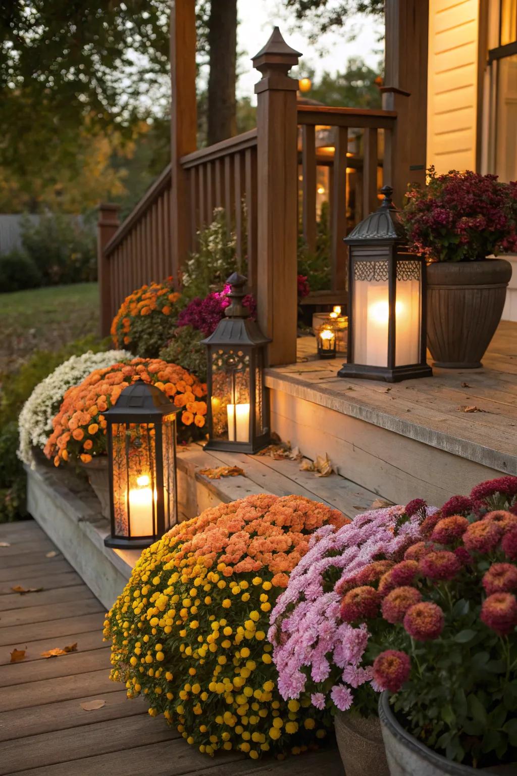 Add a burst of color with floral accents.