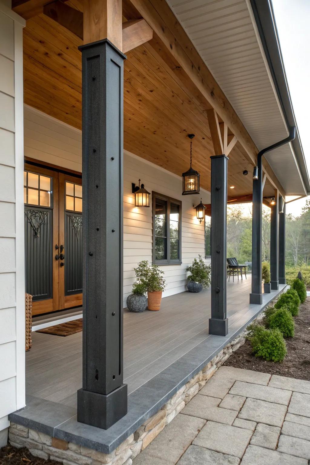 A blend of modern and rustic for a unique look.