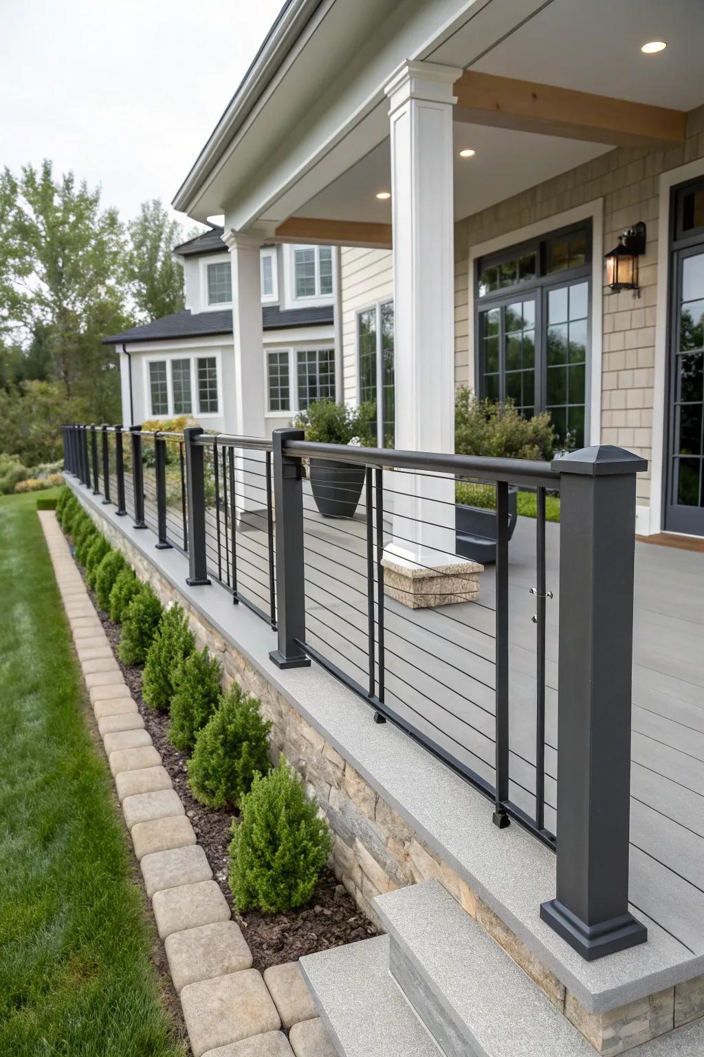 Composite materials offer a sleek, low-maintenance option for porch posts.