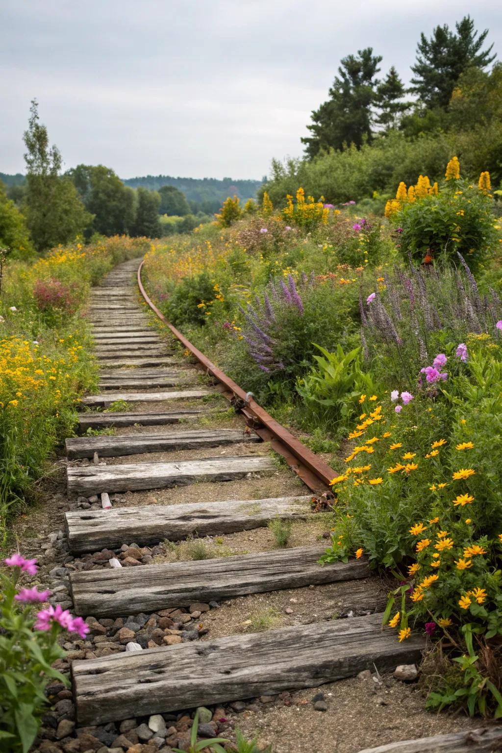 Embrace the rustic aesthetic with railroad ties.
