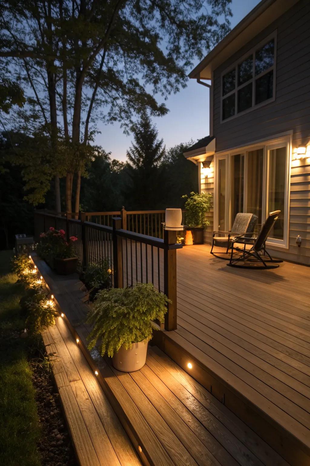 Create enchanting evenings with under-deck lighting.