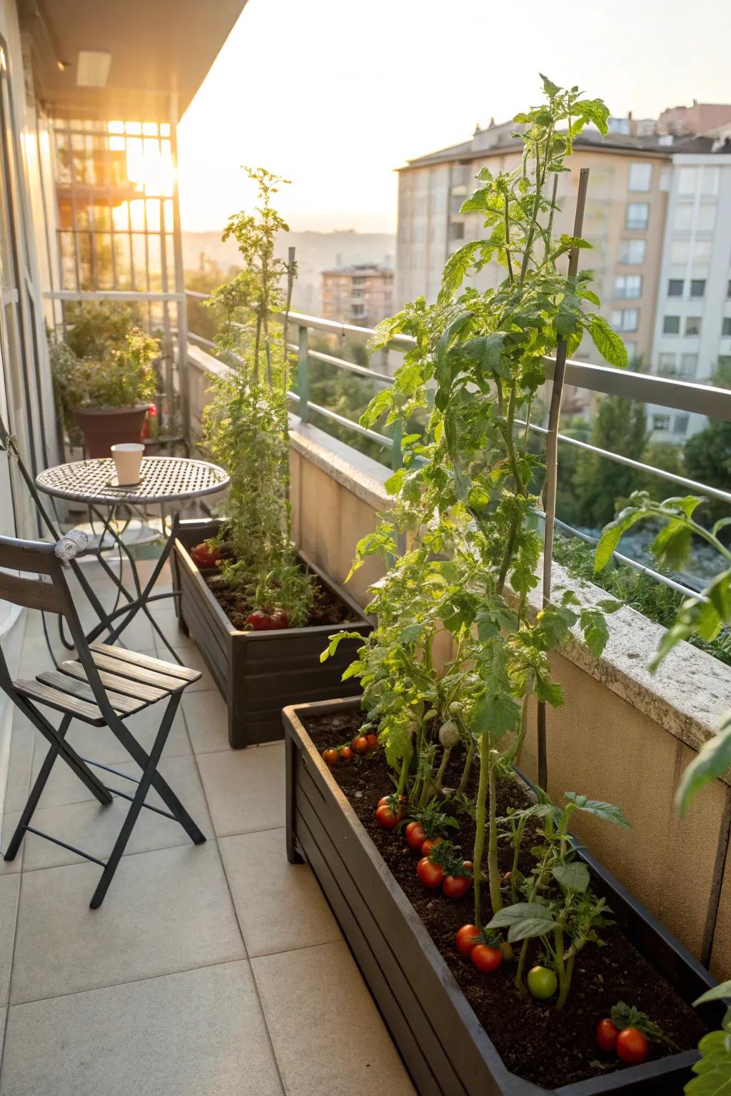 Portable planter boxes are perfect for flexible urban gardening.