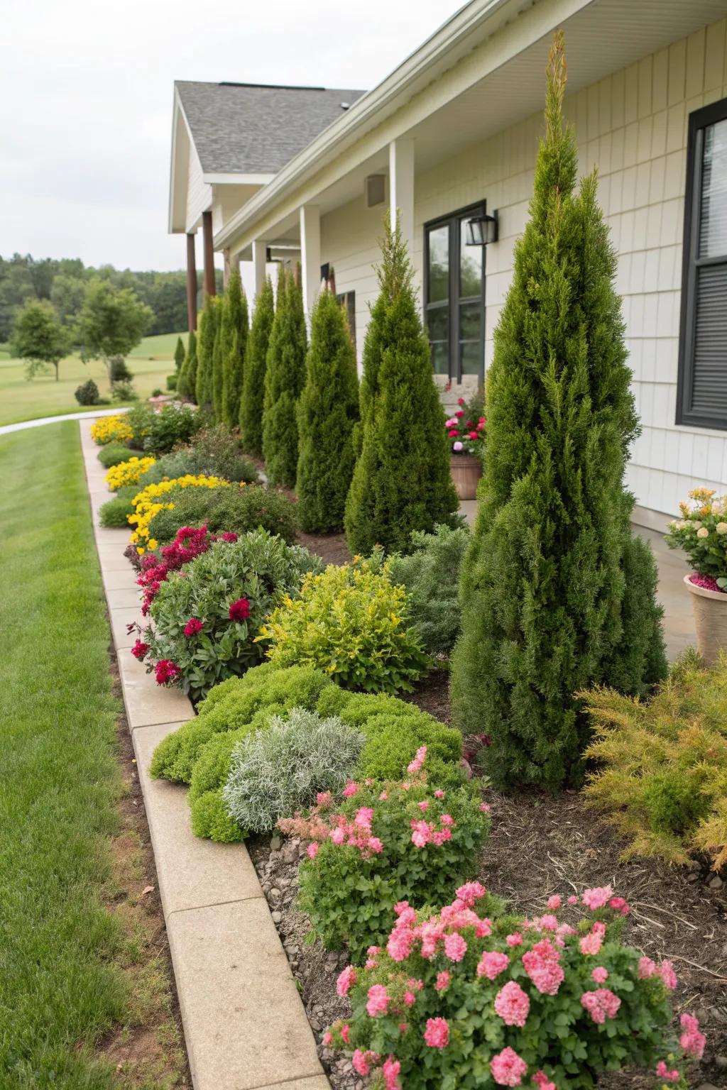 Foundation plantings anchor the house beautifully into the landscape.
