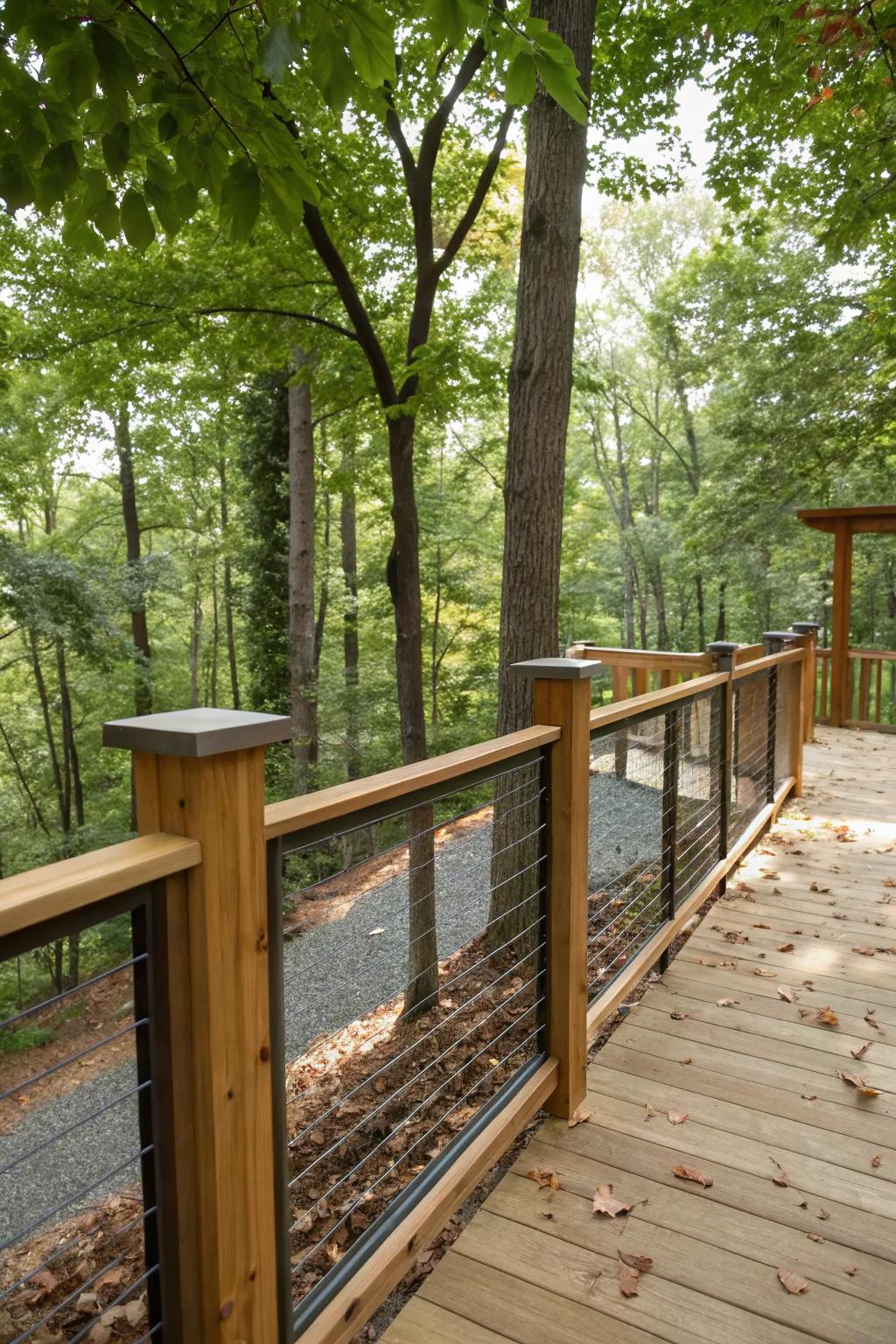 Blend natural wood with industrial rebar for a unique aesthetic.