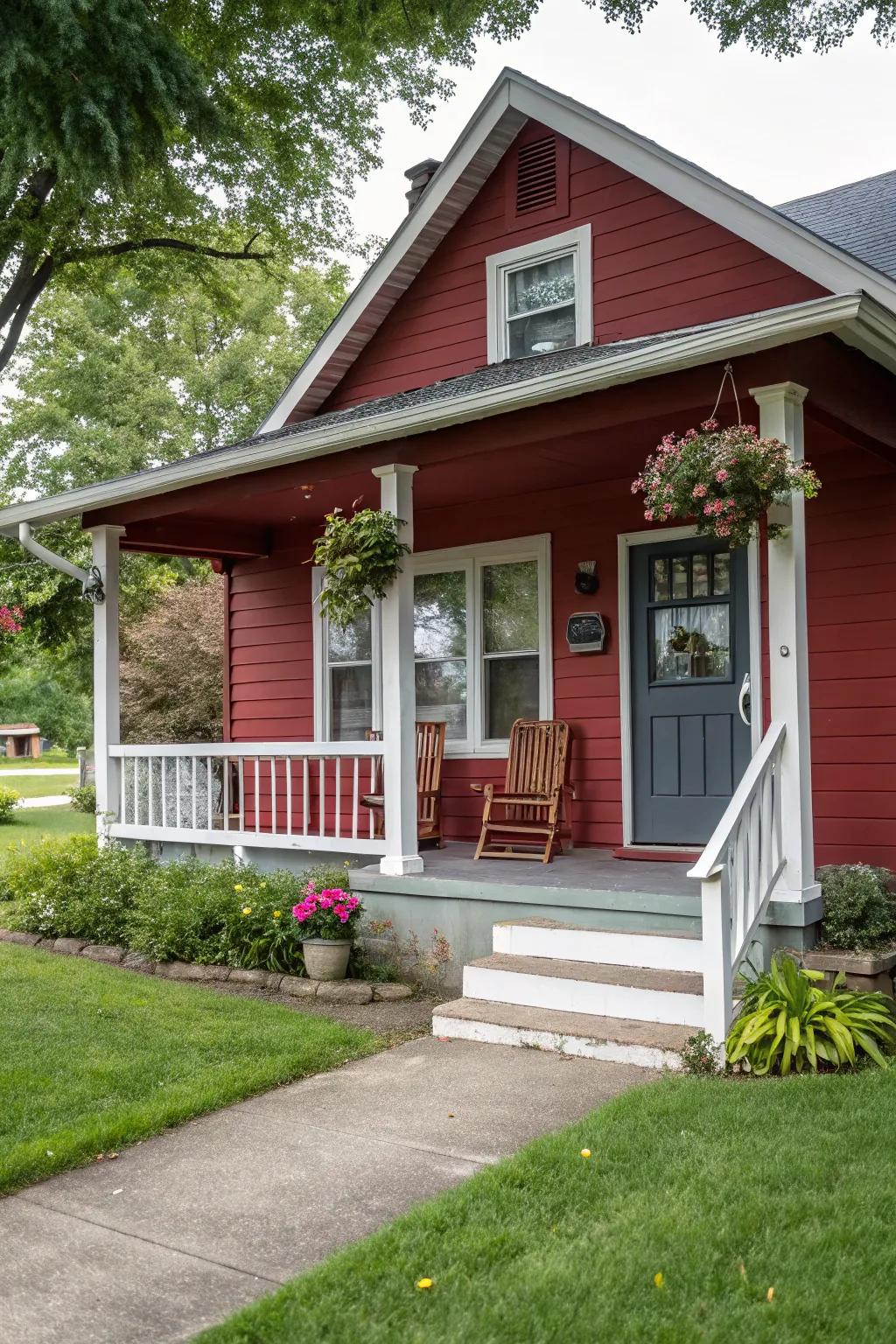 Modern meets classic in a chic red bungalow.
