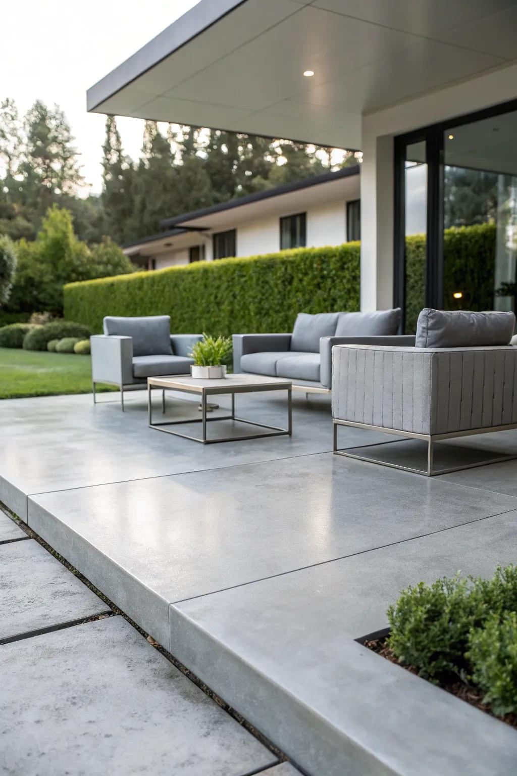 A polished finish offers a sleek, modern vibe.