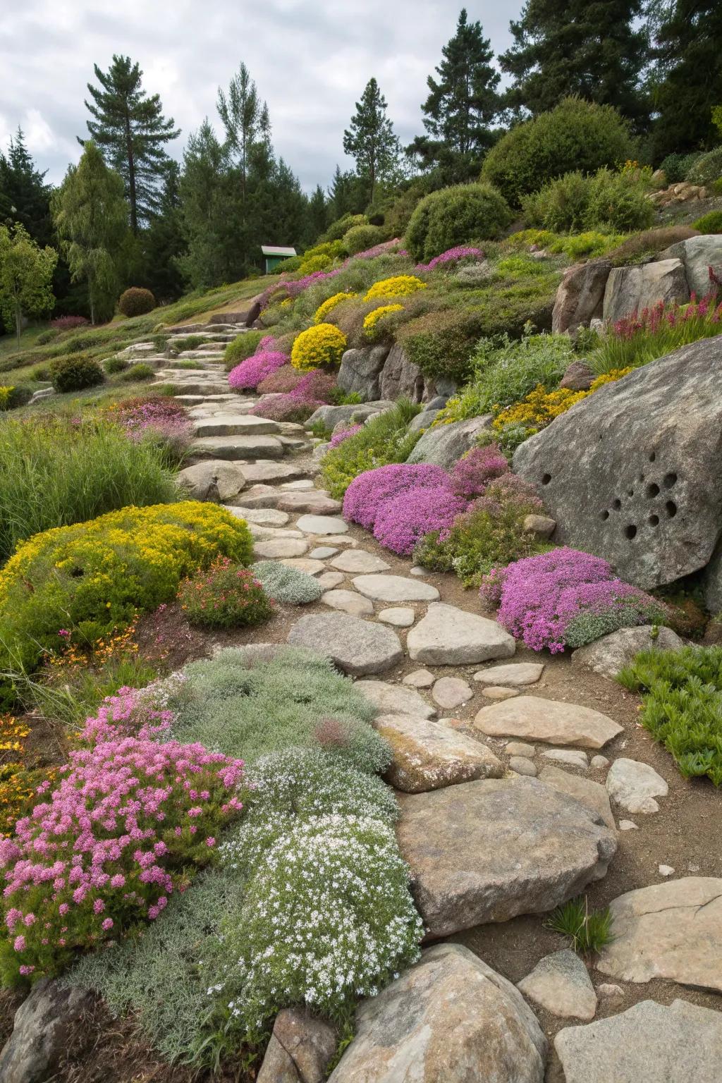 A vibrant mix of plants adding color and texture.