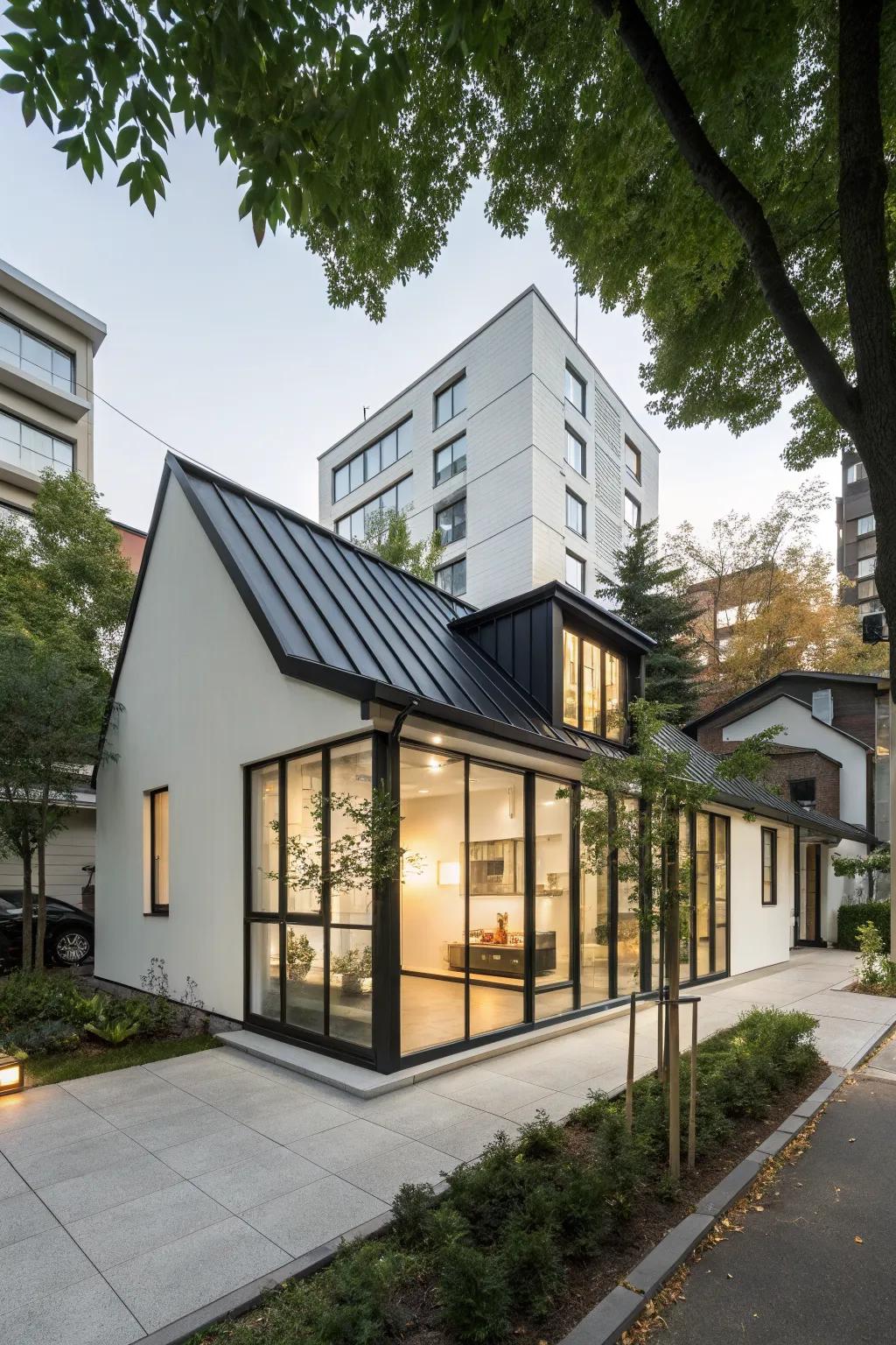 Achieve sophistication with a black roof.