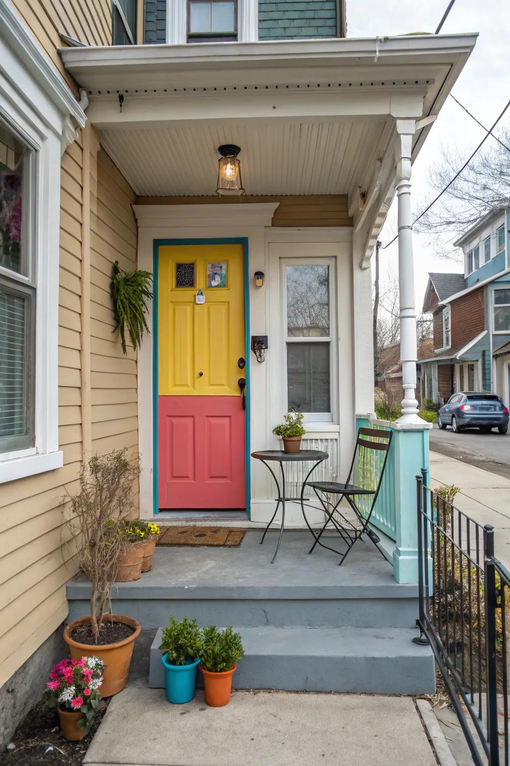 A pop of color on your front door can make a bold statement.
