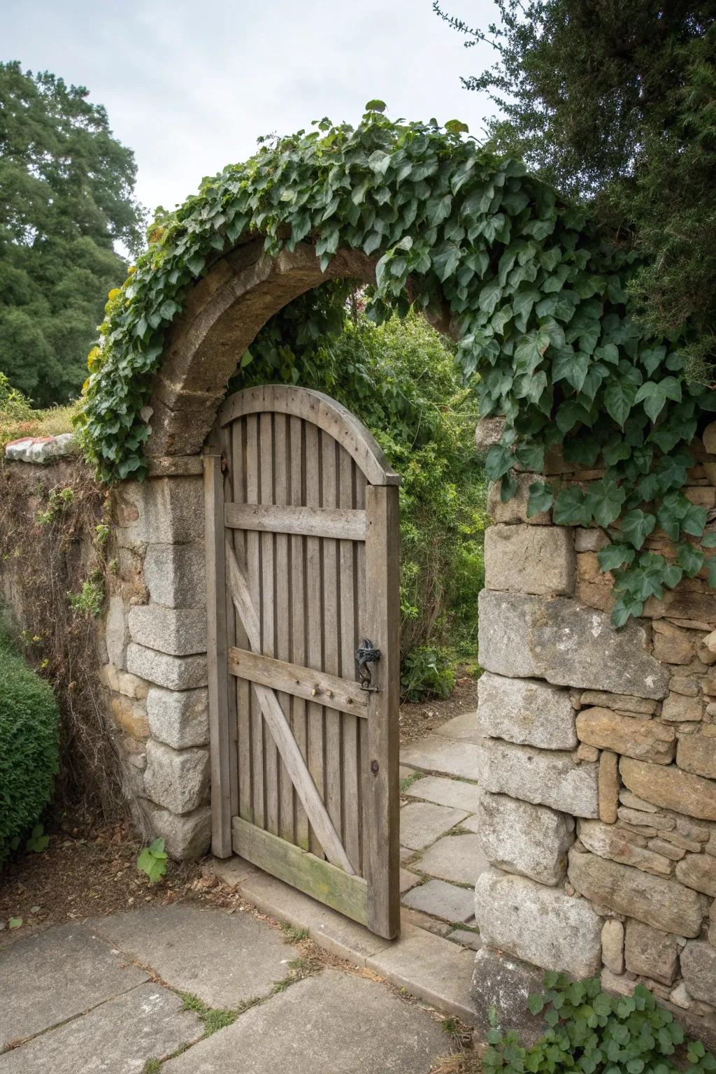 An arched gate that adds elegance and warmth
