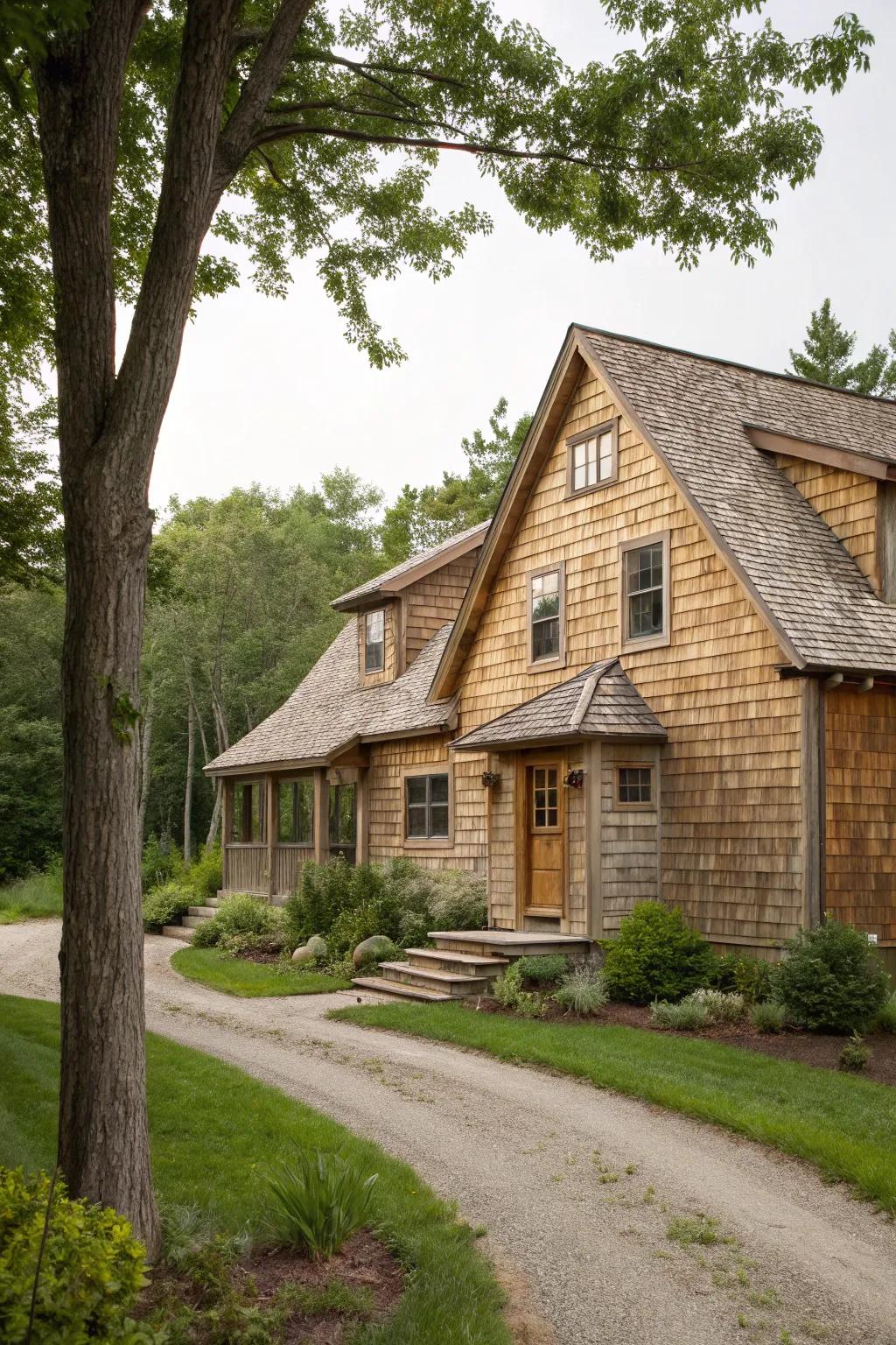 Cedar shake shingles offer texture and timeless beauty.