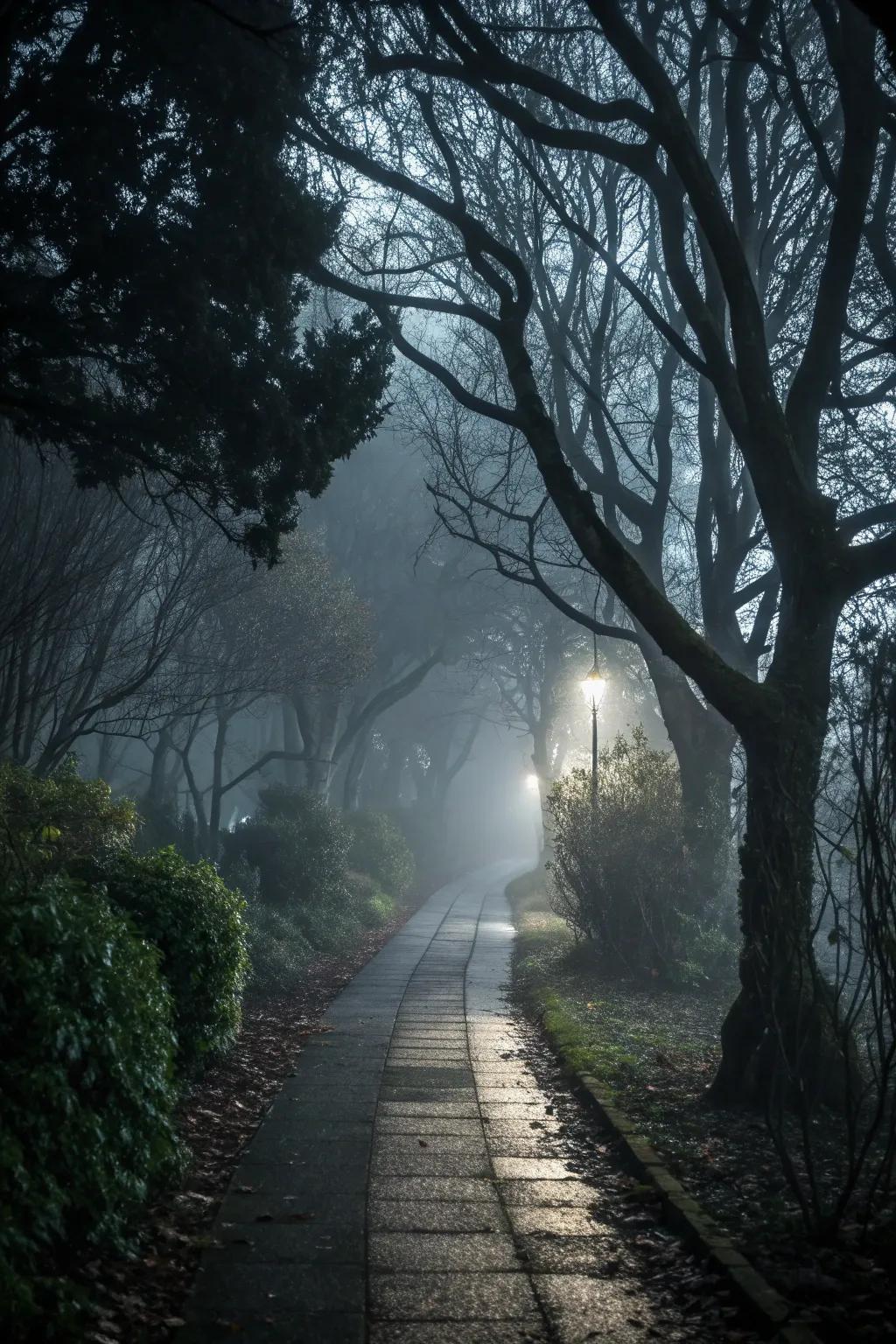 Shadowy paths lead to mysterious garden adventures.