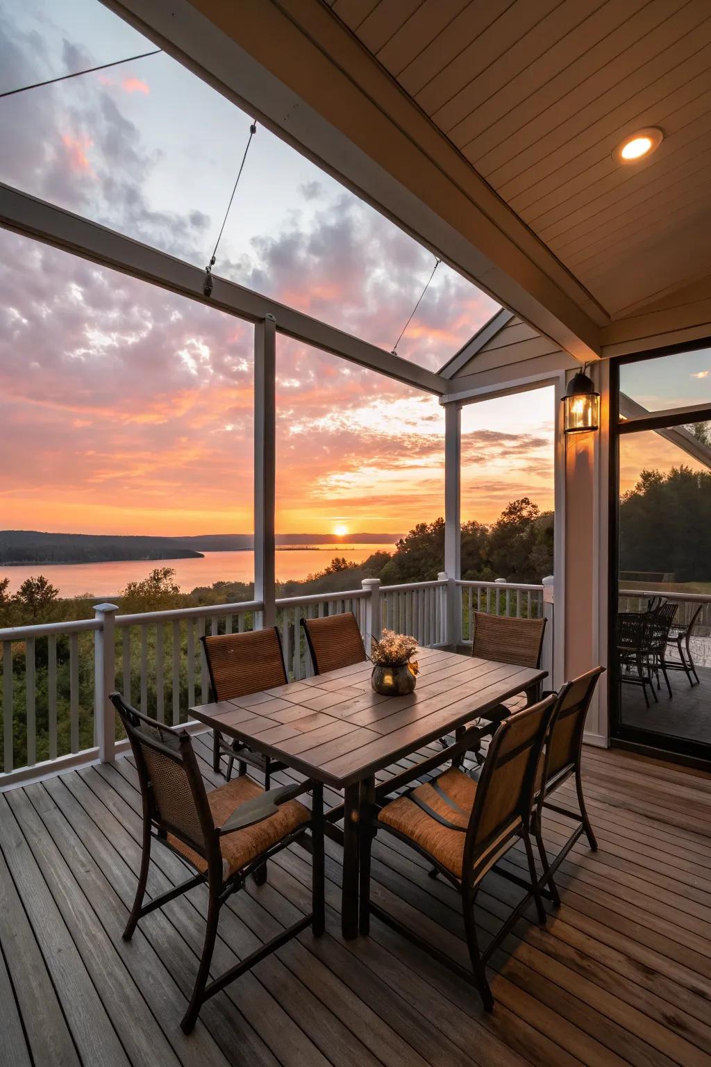 A perfect spot for dining with a sunset view.