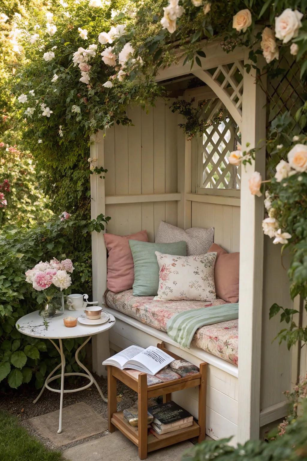 A cozy seating nook perfect for relaxation and contemplation.