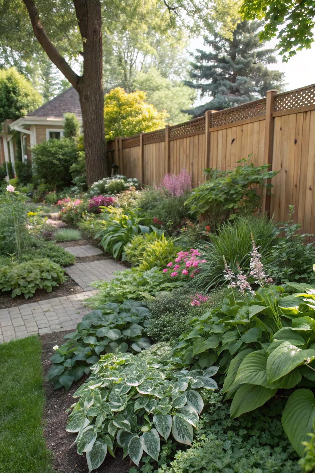 Layered plantings add depth and interest to shade gardens.