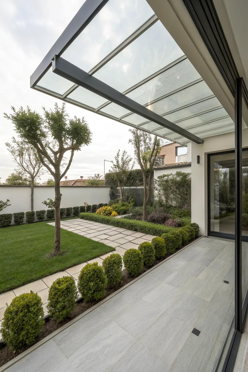 Contemporary patio covers combine functionality with a sleek architectural design.