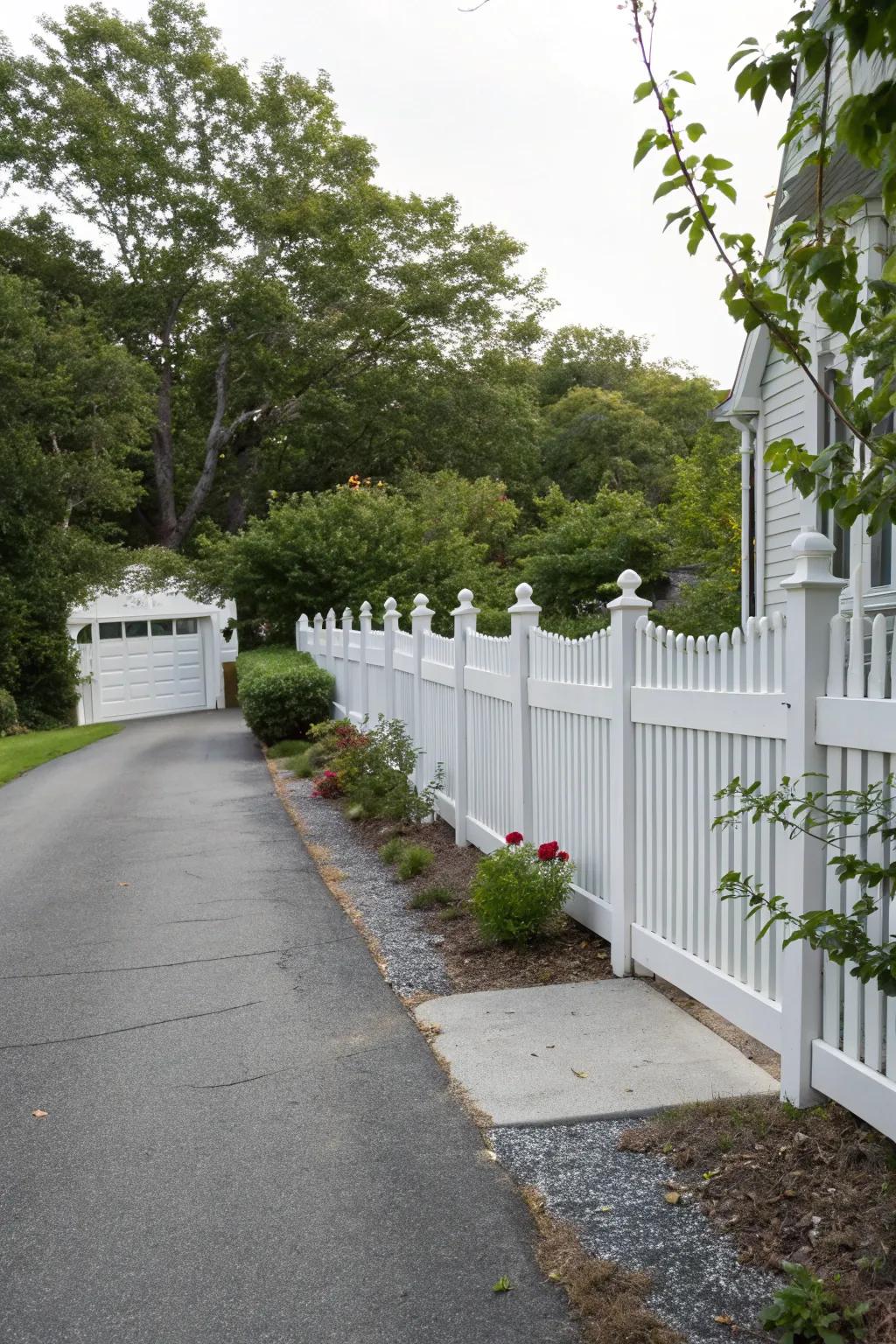 A decorative fence offers both function and aesthetic appeal.