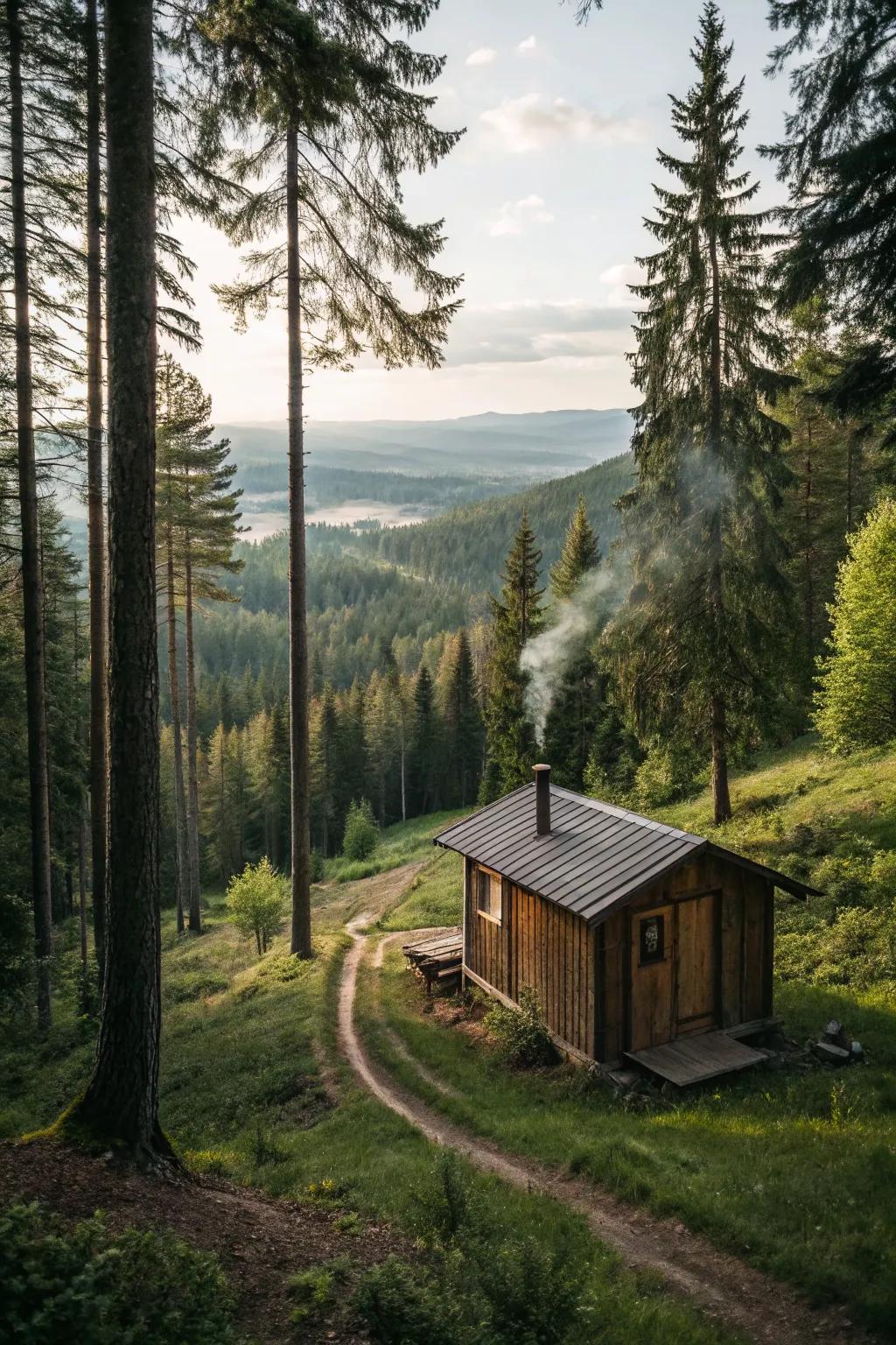 A shed cabin perfectly nestled in nature