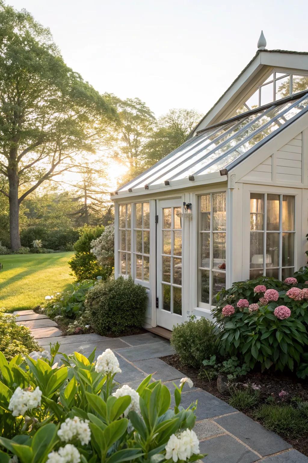 A glass panel overhang that fills your shed with sunlight and style.