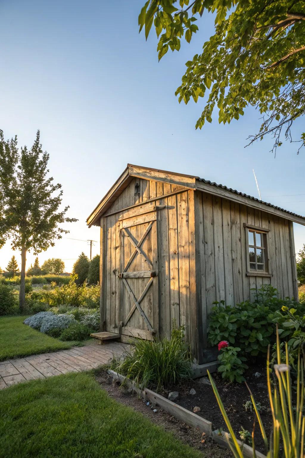 A sunlit shed perfect for morning activities.