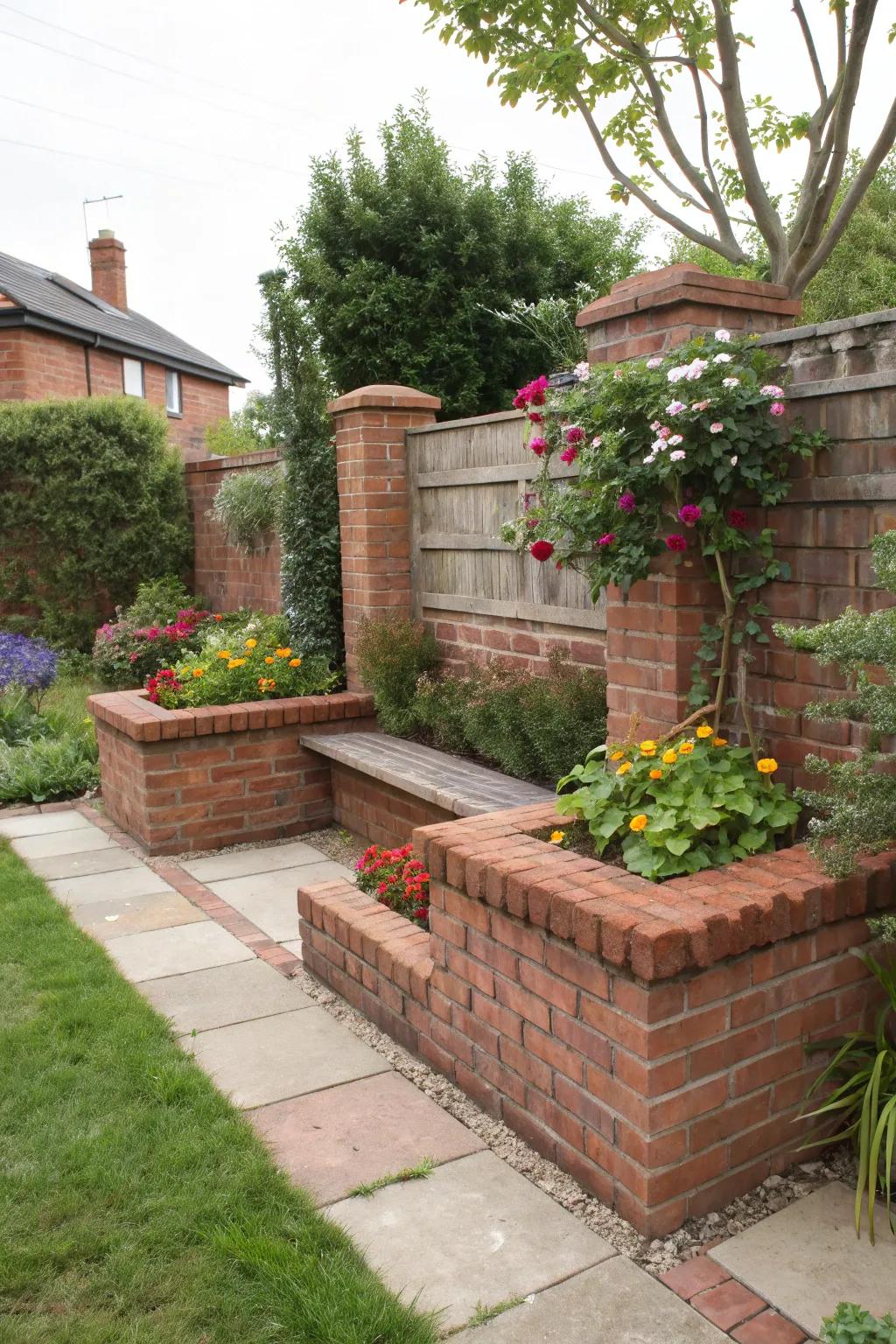 Maximize your space with multifunctional short brick walls.