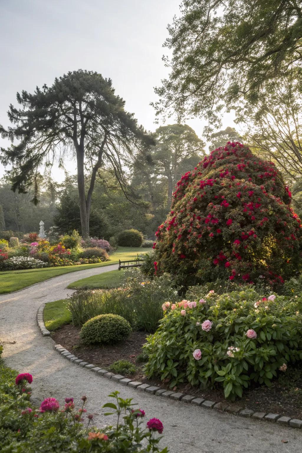 A standout shrub serving as a focal point in the garden.