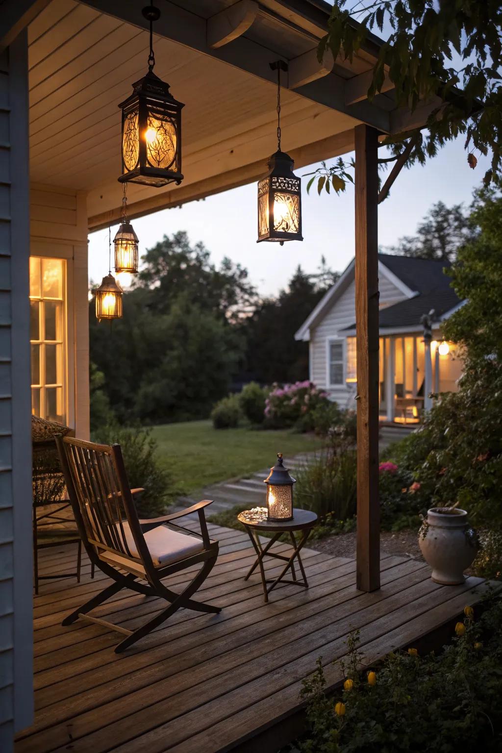 Lanterns create an enchanting evening ambiance.