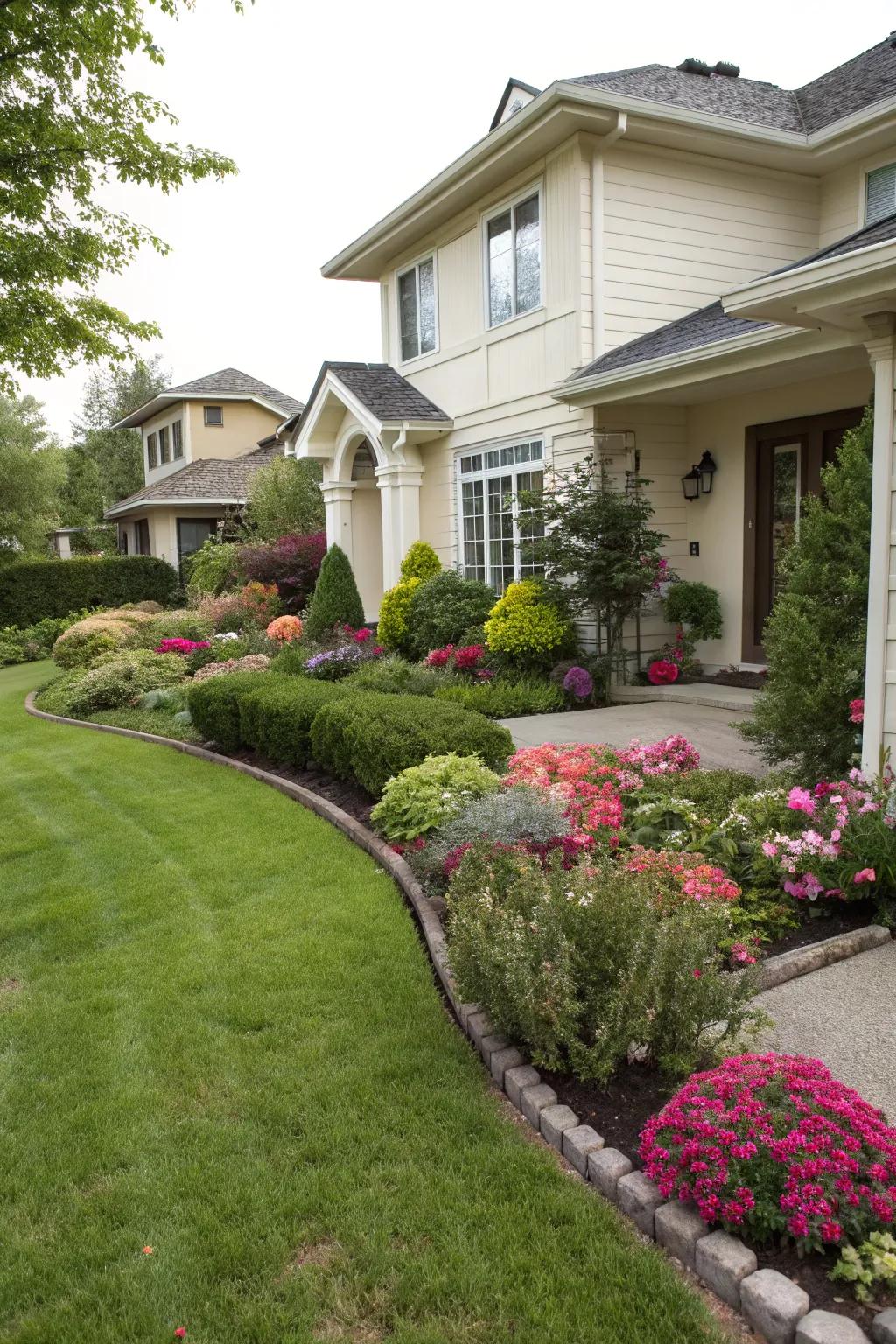 House with neat landscaping and tidy lawn