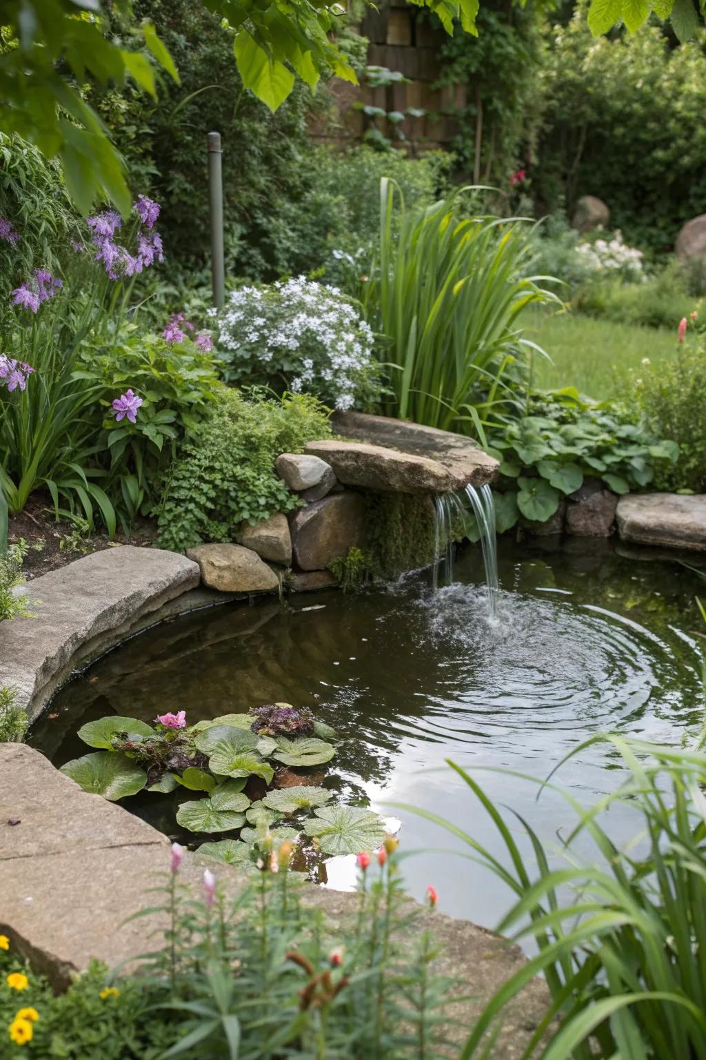 Water features add a peaceful ambiance to your garden.