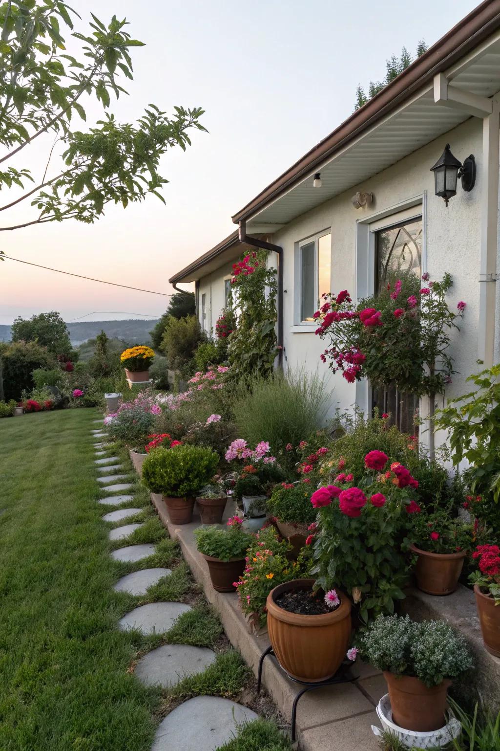 Pots and planters allow for flexible greenery arrangements.