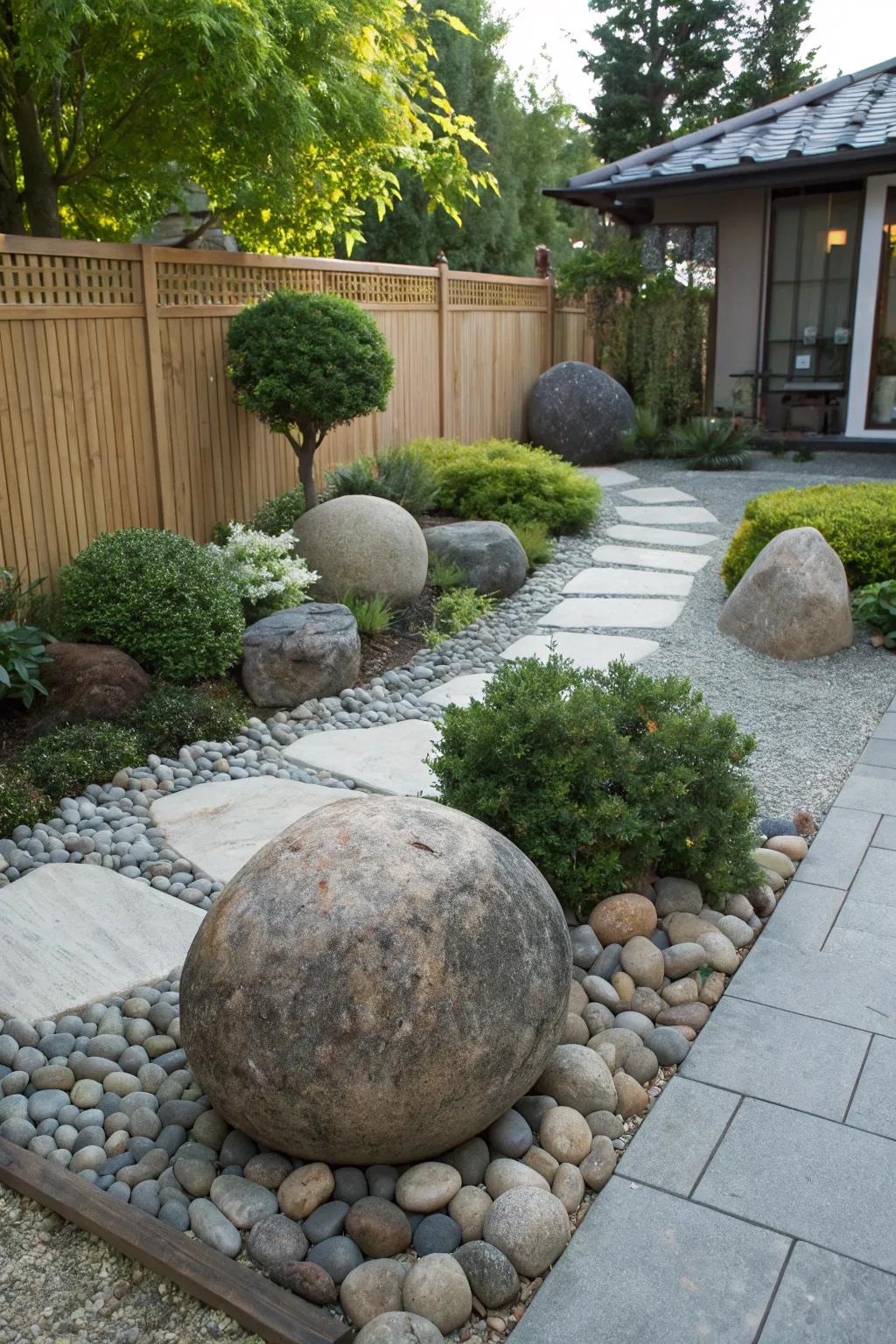 Large pebbles create focal points and add drama to any garden.