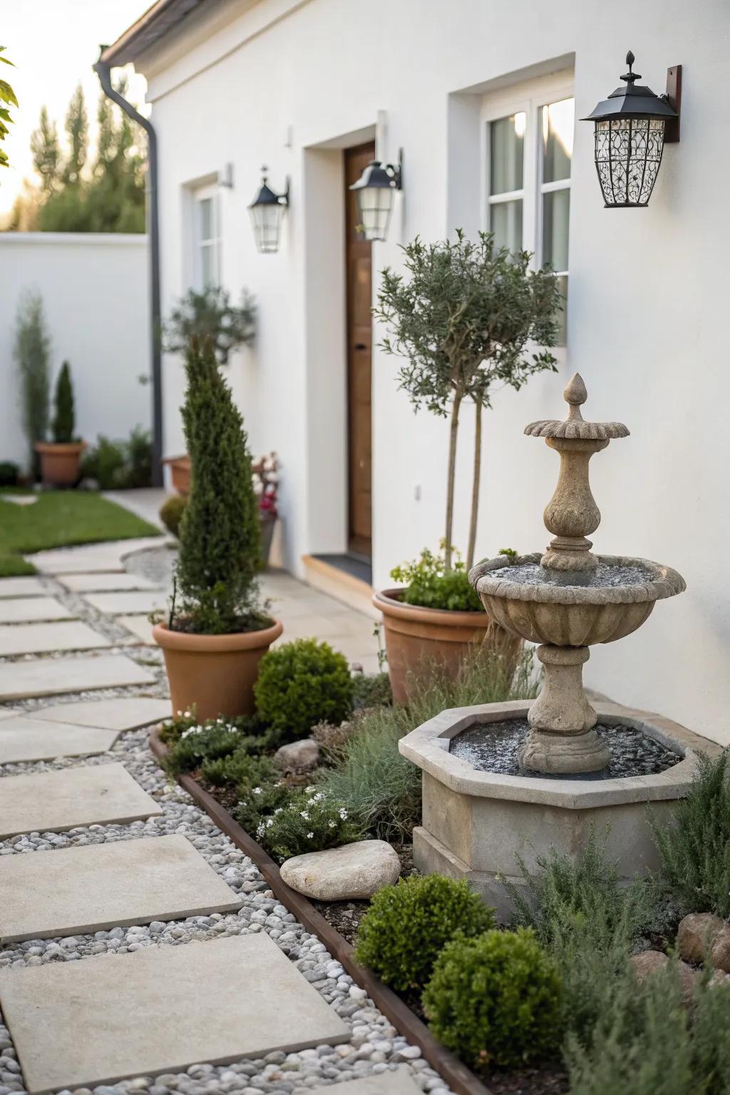 A minimalist garden design focusing on simplicity and space.