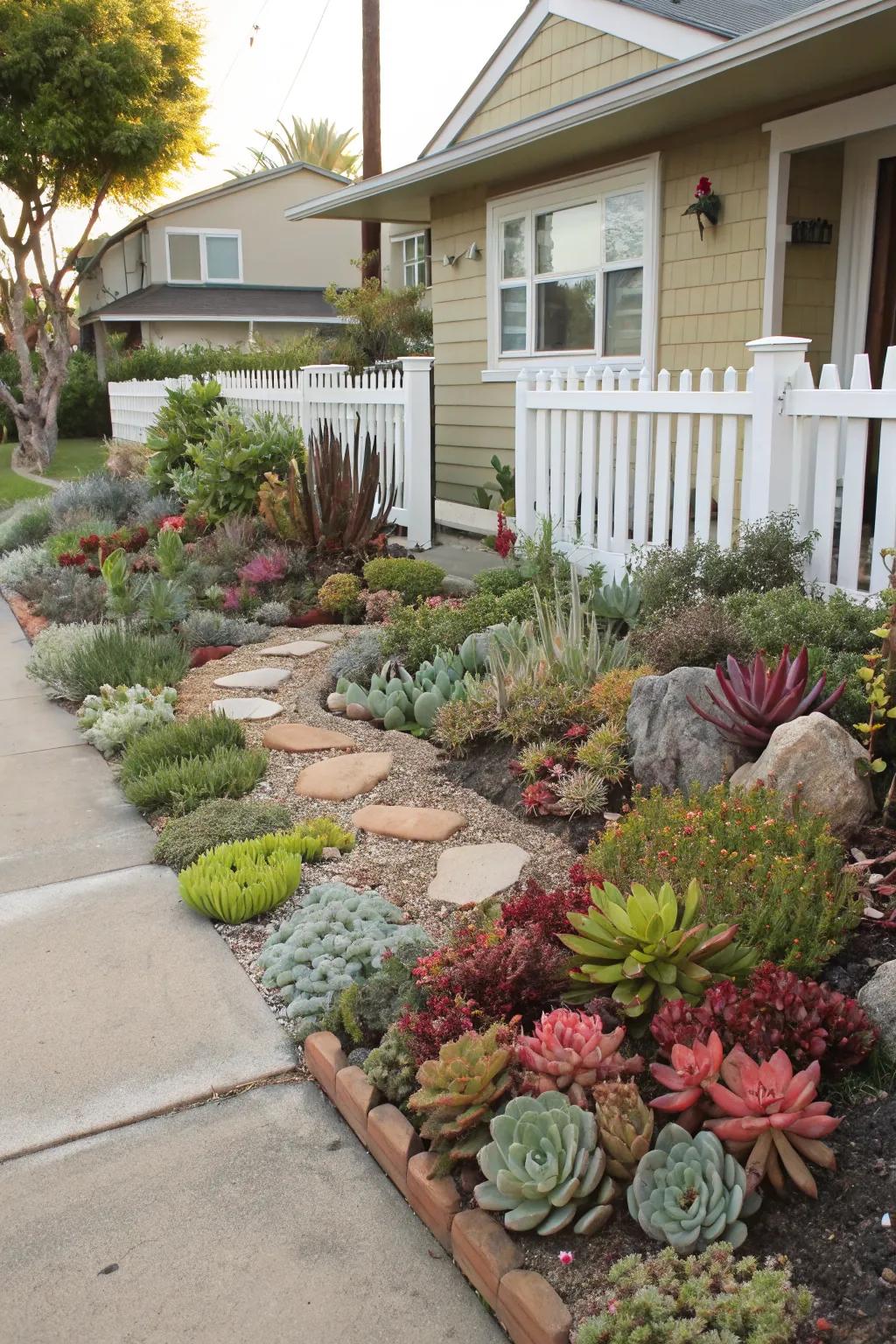 Create a water-wise landscape with a stunning succulent garden.