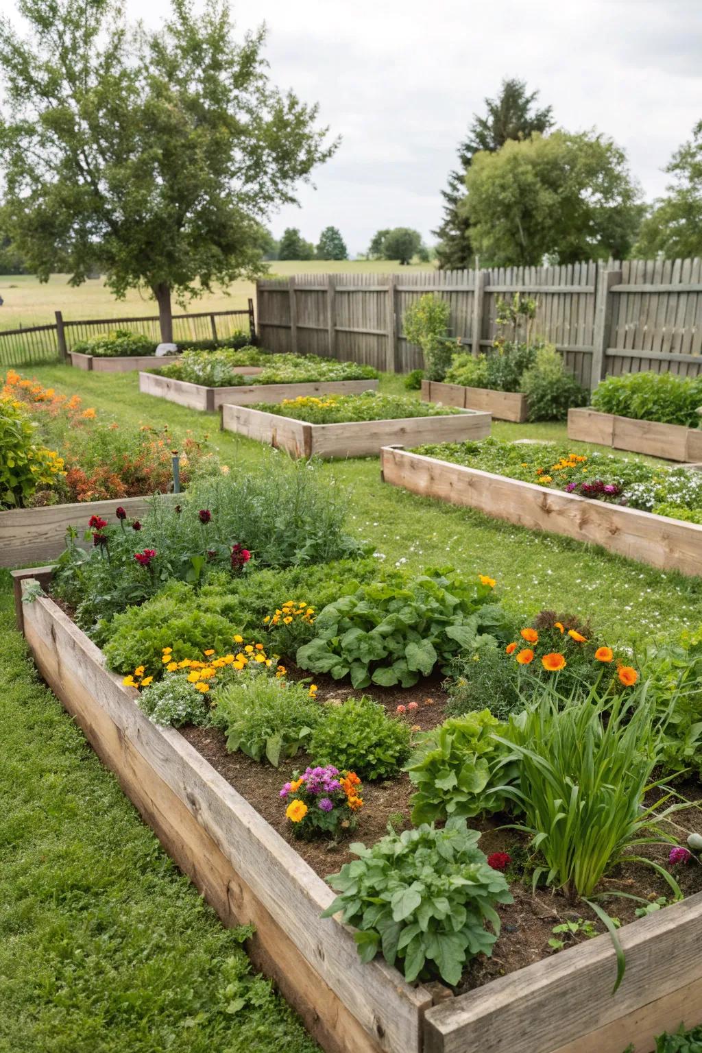 Raised beds provide a structured and accessible way to garden.