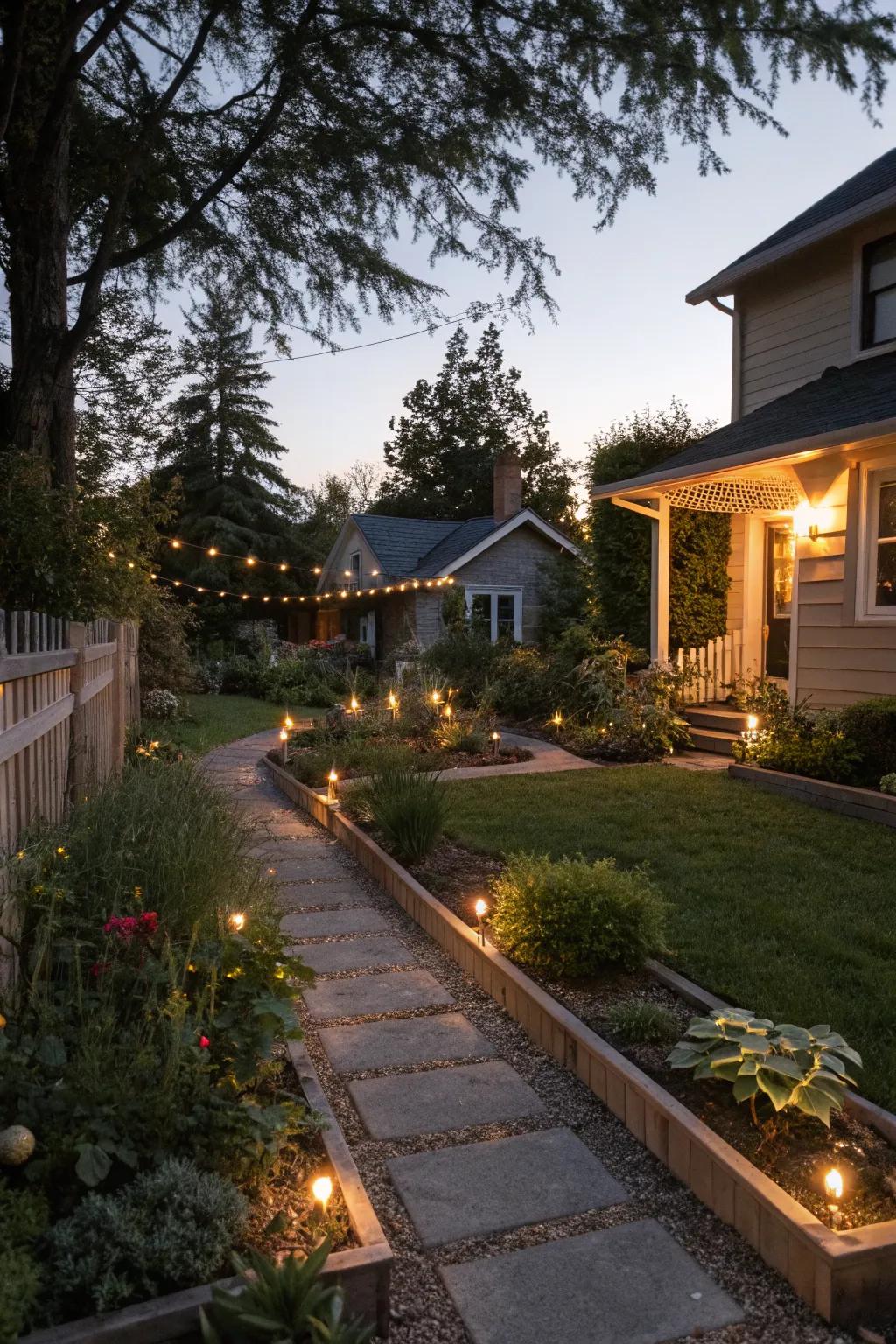 Solar lighting adds charm and safety to your yard.