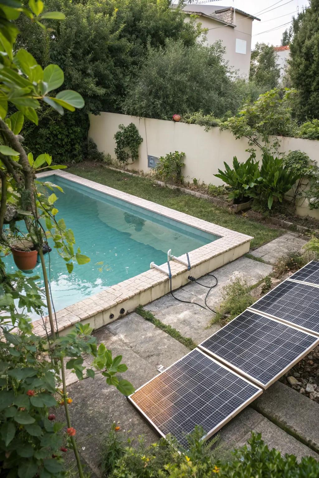 Solar heating keeps your pool warm while saving on energy costs.