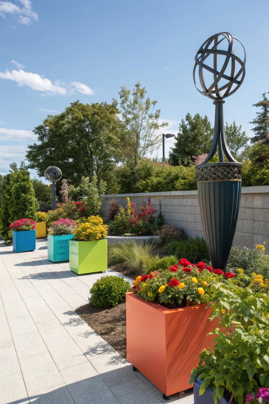 Personal touches like sculptures add character to your garden.