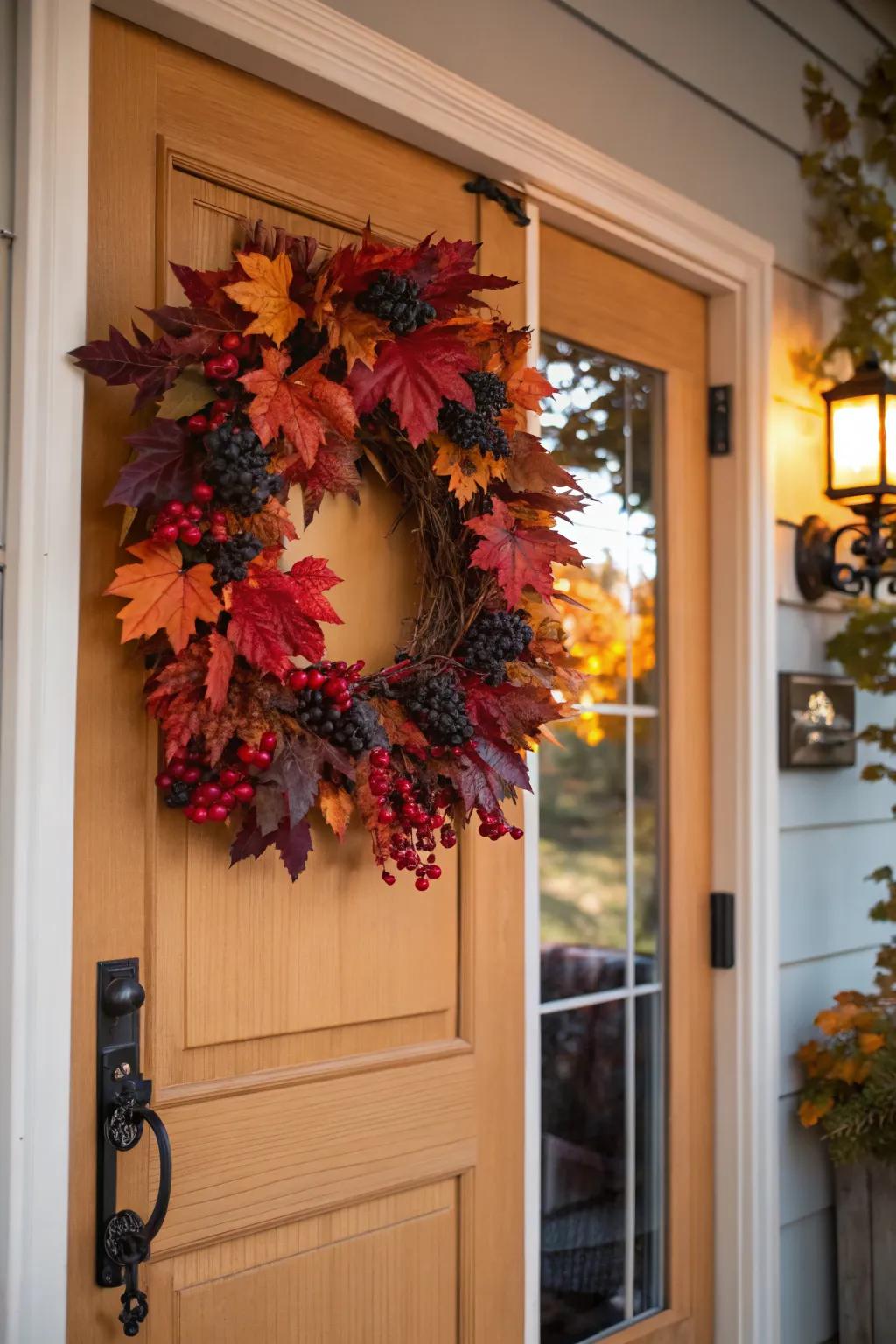 A seasonal wreath brings charm and a touch of nature to your entryway.