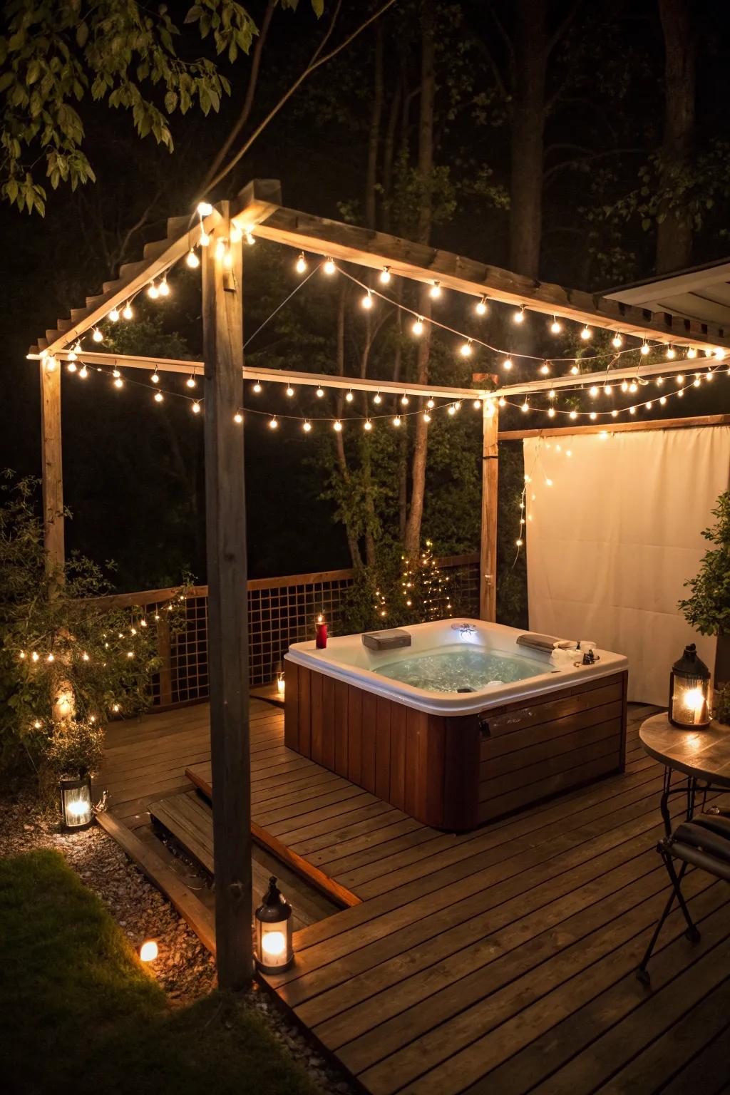 Lighting transforms your patio into a magical nighttime retreat.