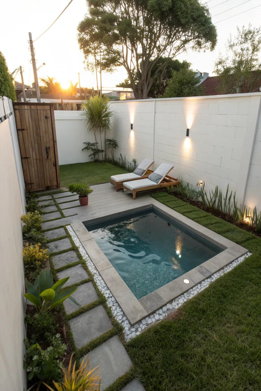 A compact pool design making the most of a small space.