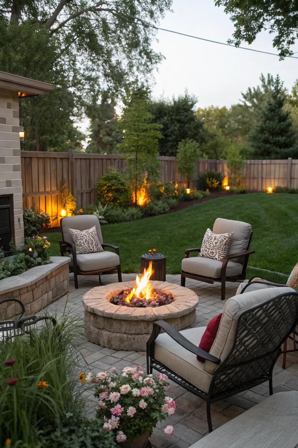 Gather around a warm firepit for intimate evenings.