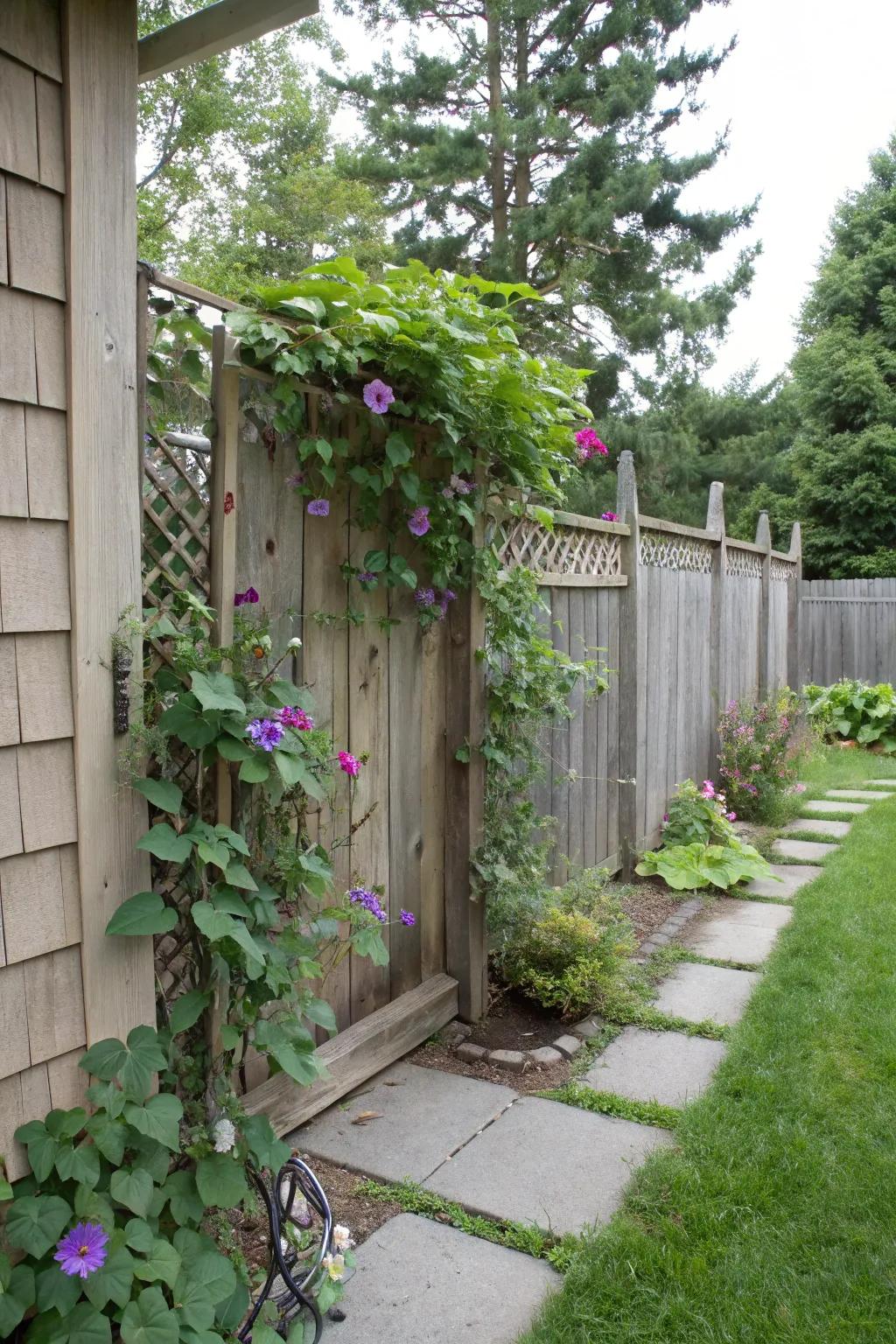Privacy screens provide seclusion and a touch of nature.